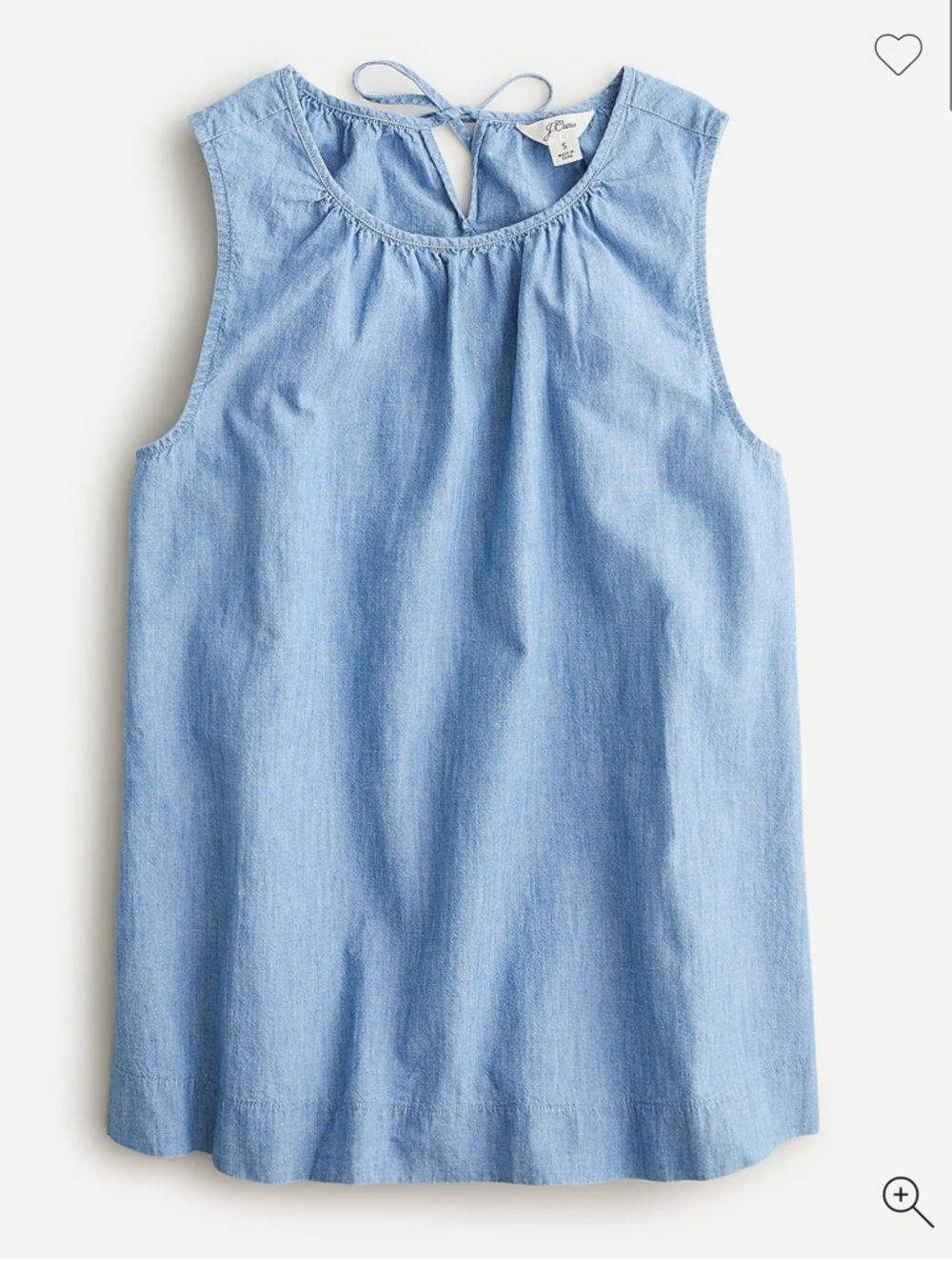 NWT J.Crew Swingy Tank in Chambray - Size S